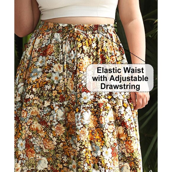 Versatile High Waist Plus Size Maxi Skirt with Pockets for Curvy Women, 3X - Picture 3 of 6